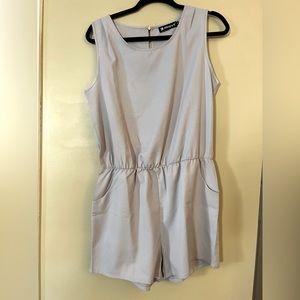 L Allegra K grey romper